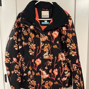 Roxy Women's Black Floral Ski Jacket NWOT